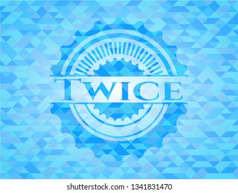Twice sky blue emblem. Mosaic background