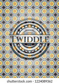 Twiddle arabic style badge. Arabesque decoration.