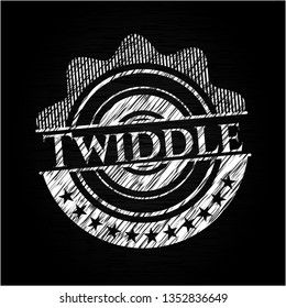 Twiddle chalkboard emblem written on a blackboard
