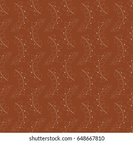 Twig beige wavy seamless pattern. Fashion graphic background design. Modern stylish abstract texture. Colorful template for prints, textiles, wrapping, wallpaper. Design element. Vector illustration