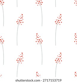Twig und Beere nahtloses Muster, botanischer Hintergrund. Berry Twig Hintergrund, botanischer Stoffdruck