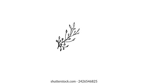 twig black outline on a white background