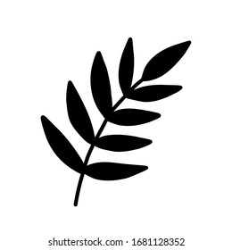 Twig. Blade of grass. Vector illustration on a white background.