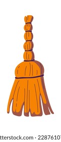 Twig broom flat icon House cleaning and sweeping. Vector illustration