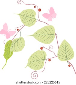 twig and  butterflies