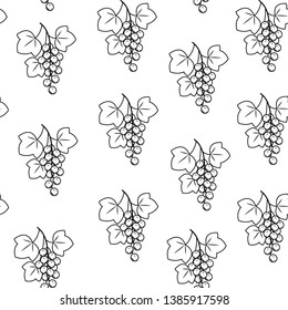 Twig currant on a white background. Nice picture. Gift wrap. Suitable for wallpaper in the kitchen. Vector illustration.