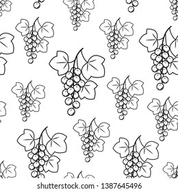 Twig currant on a white background. Nice picture. Gift wrap. Suitable for wallpaper in the kitchen. Vector illustration.
