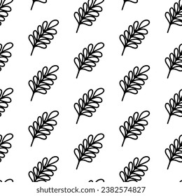 Twig de patrón sin costura. Doodle con un contorno de fondo de flores. Twig de envoltura de flores y papel tapiz para regalo, Día de San Valentín, boda, postal, invitación. Envoltura floral dibujada a mano