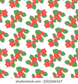Twig with flowers. pattern with small flowers and leaves. Seamless pattern. Can be used for web page background fill, surface texture