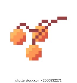 twig with fruits pixel art for your needs