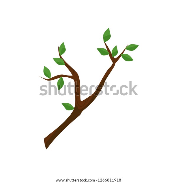 Twig Green Leaves Illustration Tree Branch Stock Vector (royalty Free 