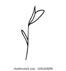 twig icon isolated hand drawn. Stock Vector Illustration