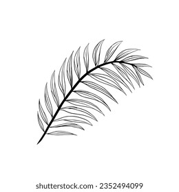 Twig with Leaves Icon, True Black Icon