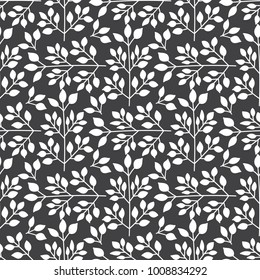 Twig and leaves seamless pattern. Spring texture with branch. Seamless pattern can be used for wallpaper, pattern fills, web page background,surface textures, textile