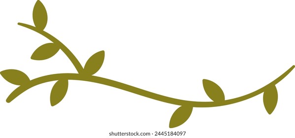 Twig Con Hojas Ilustración vectorial