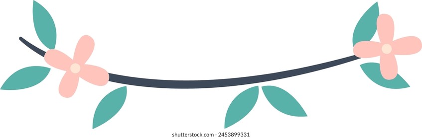 Twig With Leaves Vector Illustration