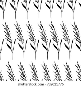 A twig with leaves vector illustration. Doodle style. Design, print, decor, textile, paper