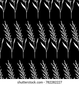 A twig with leaves vector illustration. Doodle style. Design, print, decor, textile, paper