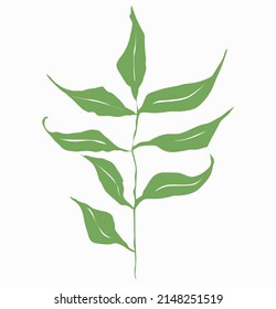 Twig with leaves vector single element