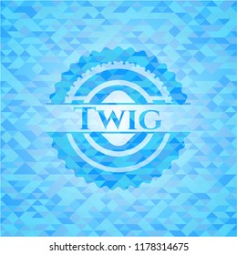 Twig light blue emblem with triangle mosaic background