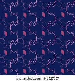 Twig lilac wavy seamless pattern. Fashion graphic background design. Modern stylish abstract texture. Colorful template for prints, textiles, wrapping, wallpaper. Design element. Vector illustration