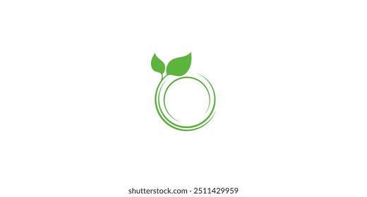 twig logo design with circular leaves