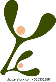 Twig of mistletoe - dark green