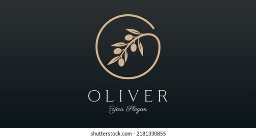 Twig Olive Oil logo template icon design