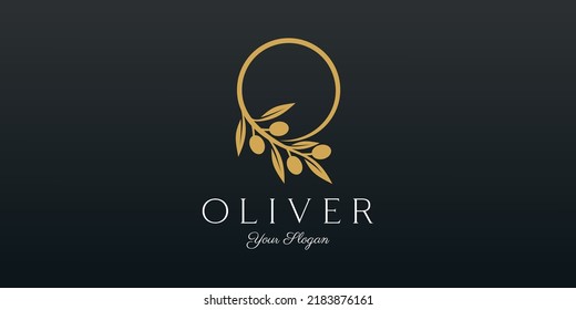 Twig Olive Oil logo template icon design