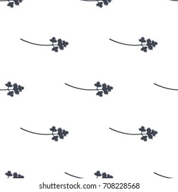 a twig of parsley on a white background, a simple pattern