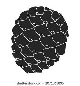 Twig pine isolated black icon. Vector illustration spruce twig pine on white background. Vector black illustration icon tree conifer.