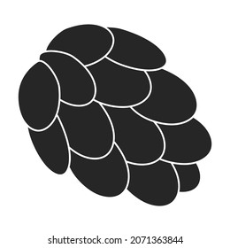 Twig pine isolated black icon. Vector illustration spruce twig pine on white background. Vector black illustration icon tree conifer.
