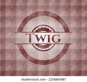 Twig red seamless geometric emblem.