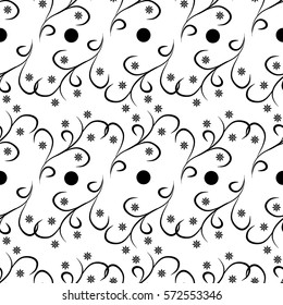 Twig seamless pattern. Fashion graphic background design. Modern stylish abstract texture. Monochrome template for prints, textiles, wrapping, wallpaper, website etc. Vector illustration
