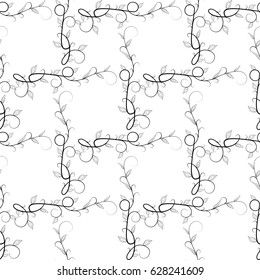 Twig seamless pattern. Fashion graphic background design. Modern stylish abstract texture. Monochrome template for prints, textiles, wrapping, wallpaper, website. Design element. Vector illustration