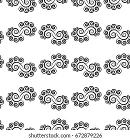 Twig of spiral black on white background. Fashion graphic background design. Modern stylish abstract texture. Monochrome template for prints, textiles, wrapping, wallpaper, website Vector illustration