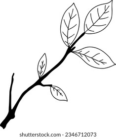 Twig of Tree Icon, True Black Icon