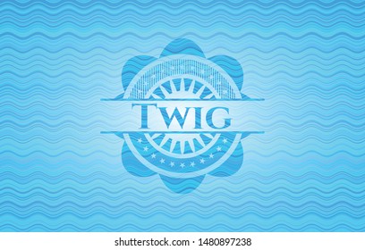 Twig water wave emblem. Vector Illustration. Detailed.