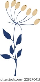 A twig with yellow berries. Vector file for designs.