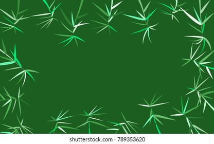 Twigs Background. Beautiful Leaves Pattern for Textile, Paper, Wallpaper, Tile, Card. Bamboo Leaves. Twigs. Abstract Green Bamboo Background in Asian Style. Leaves Pattern.