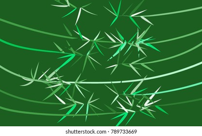 Twigs Background. Beautiful Leaves Pattern for Textile, Paper, Wallpaper, Tile, Card. Bamboo Leaves. Twigs. Abstract Green Bamboo Background in Asian Style. Leaves Pattern.