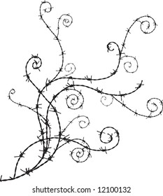 Twigs of barbwire ornament