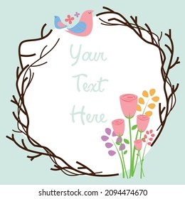 ramitas y flores con espacio para el texto