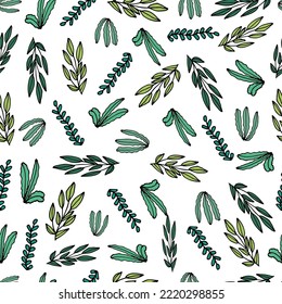 twigs on a white background, seamless patter