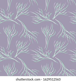 Twigs Seamless Pattern. Vector Background.