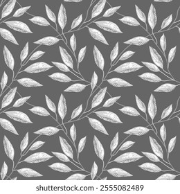 Twigst Seamless Pattern, Vector Template.