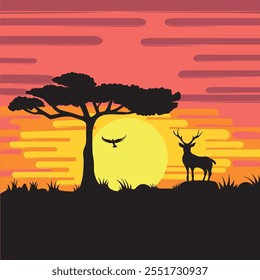 desenho de ilustração vetorial de fundo crepuscular