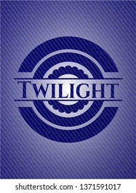 Twilight badge with jean texture