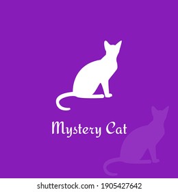twilight cat logo concept design sits with text in below logo