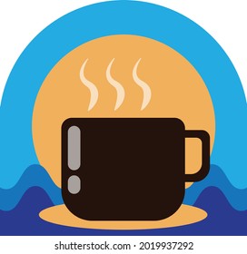 twilight coffee, sunset coffee logo for coffee shop